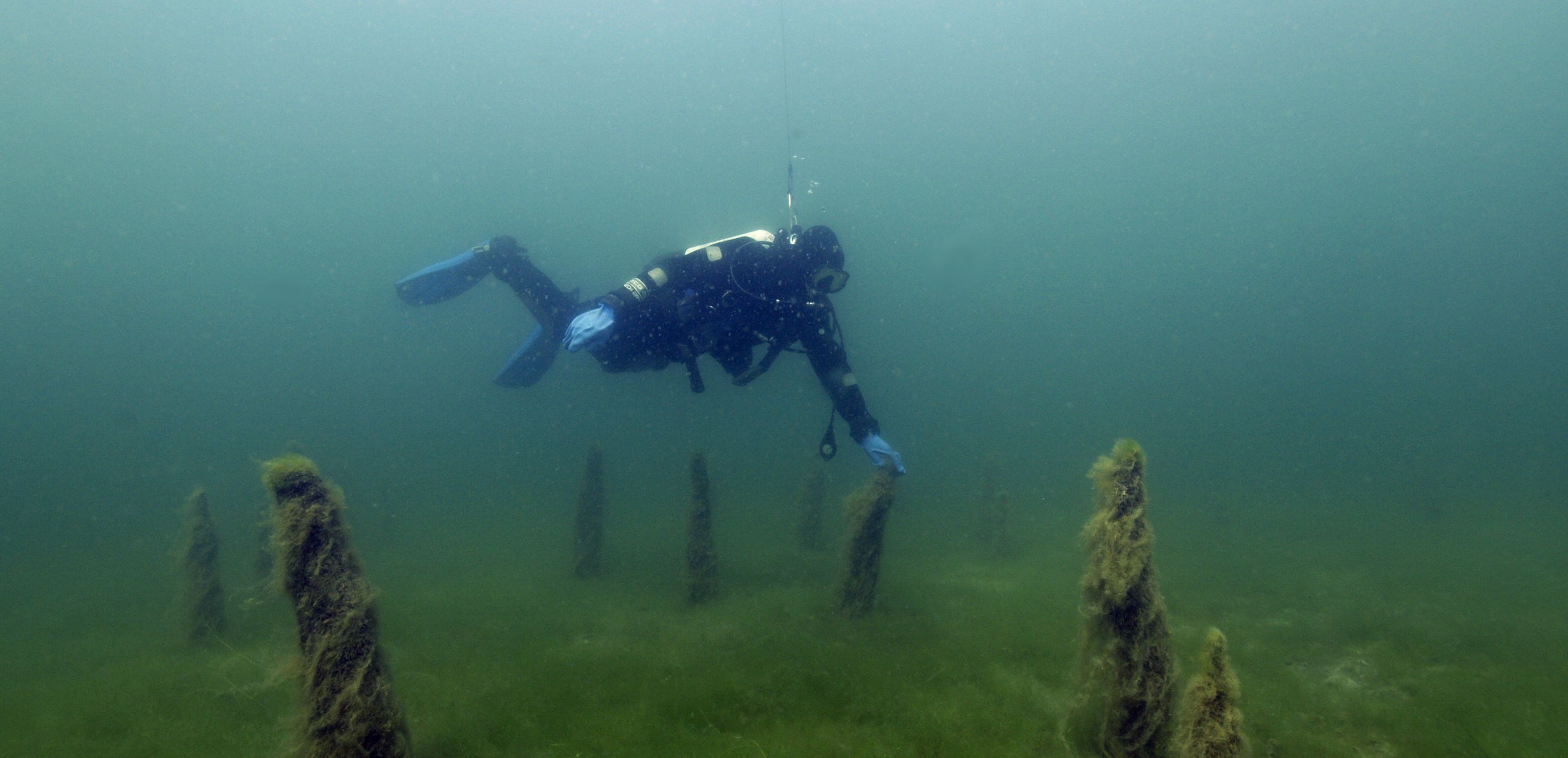 site de Conjux 1, Lac du Bourget (Savoie) - photo Yves Billaud (DRASSM)" 