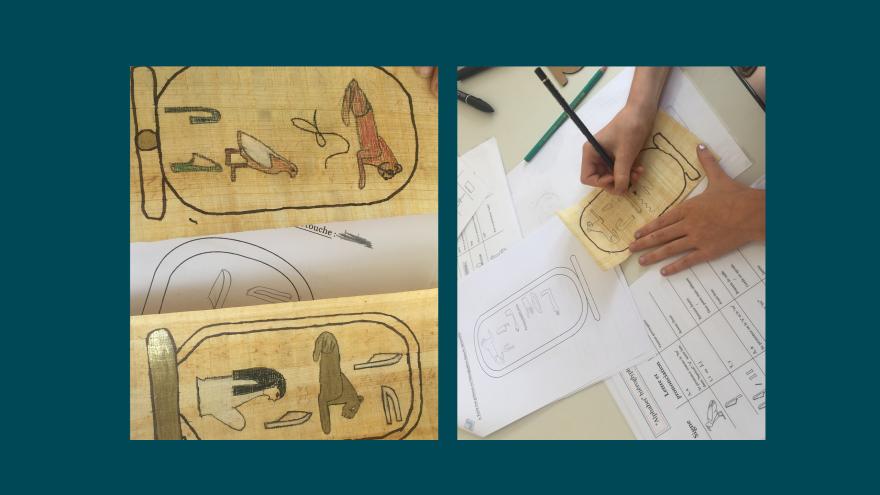 Bandeau atelier antiquité hiéroglyphes