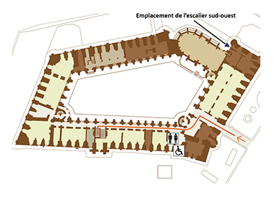 Plan rdc château - Escalier sud-ouest