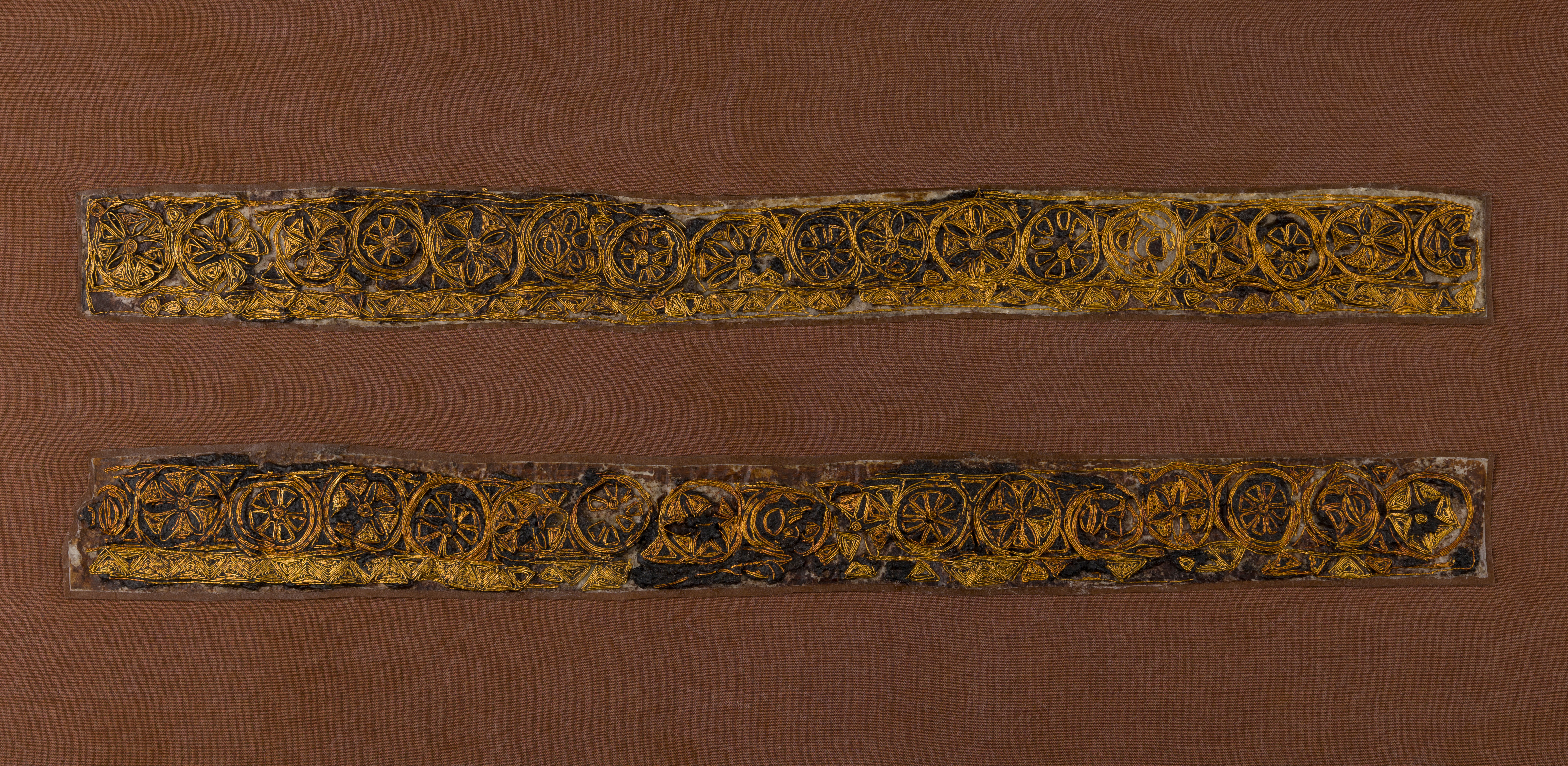 Broderies de la reine Arégonde après restauration