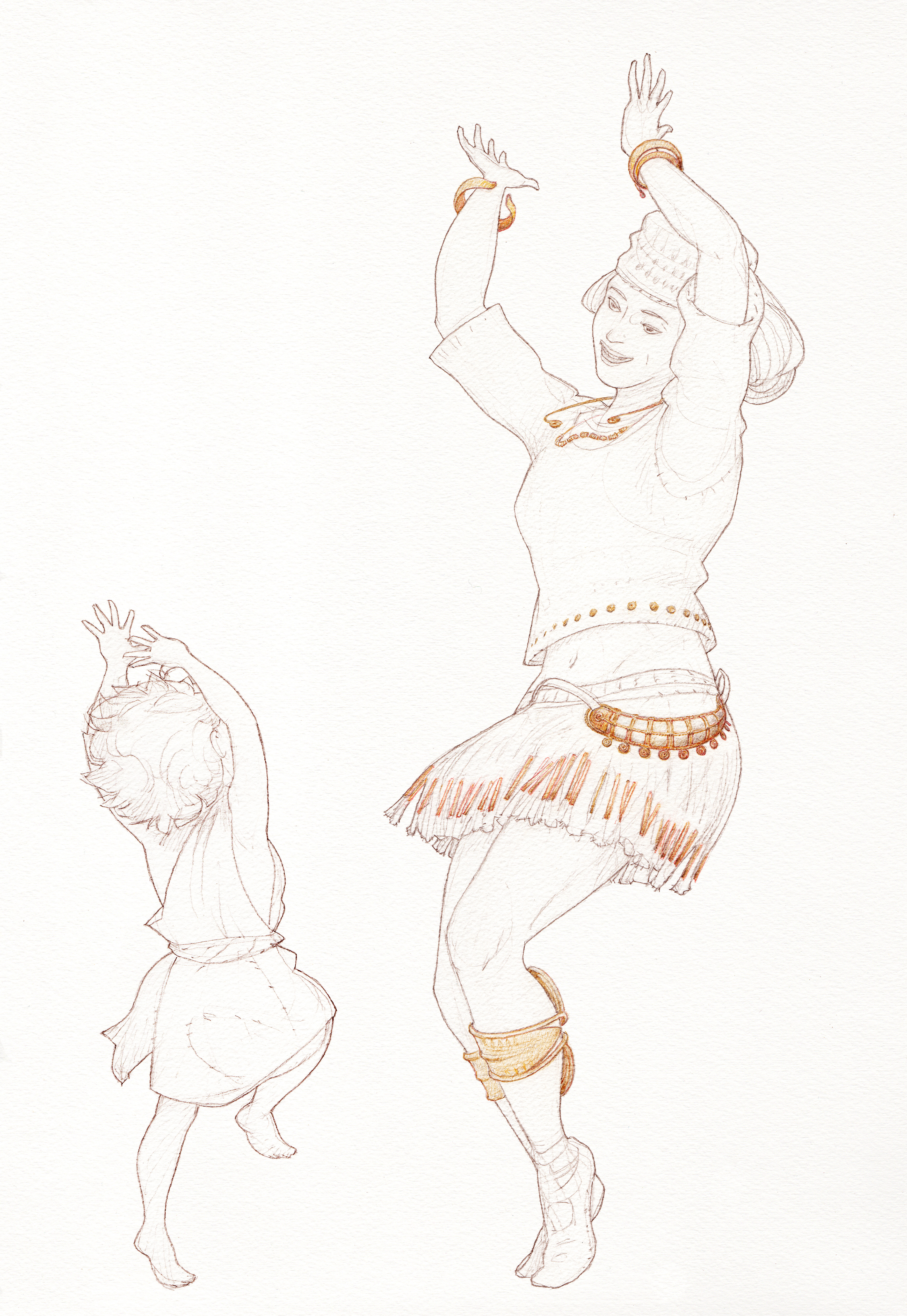 Dessin de la Dame de la Colombine