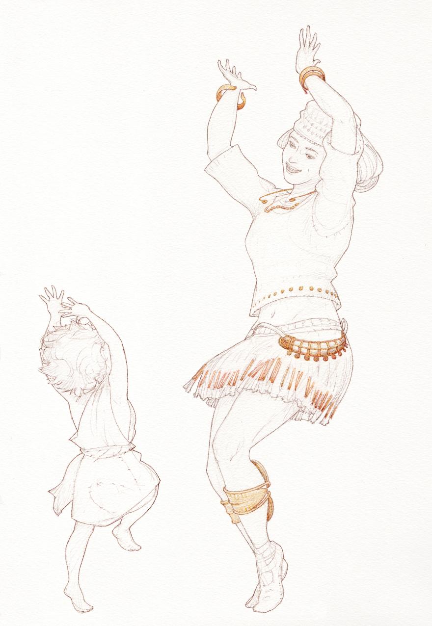 Dessin de La Dame de la Colombine